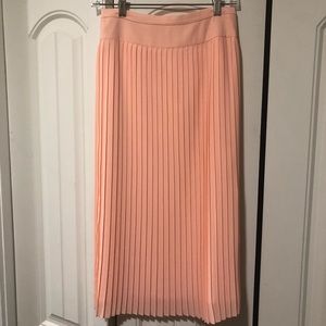 J. Crew Factory coral pleated midi skirt